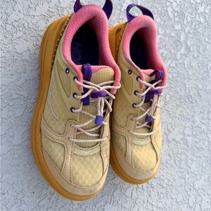 HOKA One One U Bondi B3LS Unisex 5.5 (W 6.5) Flaxseed/Varsity Yellow Sneakers